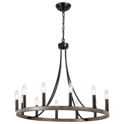 Chandelier Wagon Wheel 12-Light