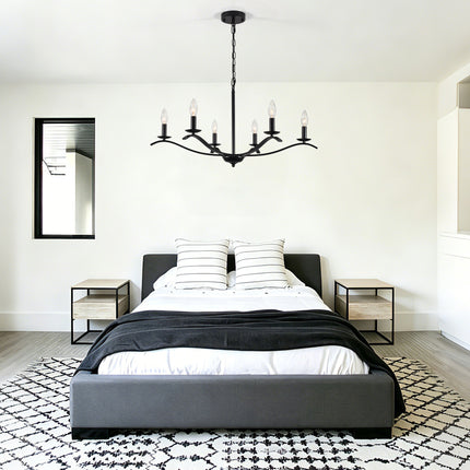 Classic Black 6-Arm Chandelier