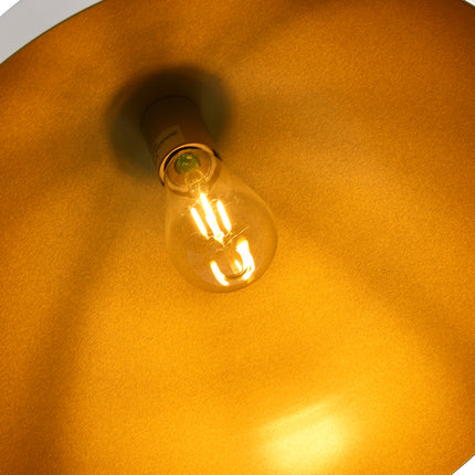 Modern White & Gold Dome Pendant Light (2-Pack)
