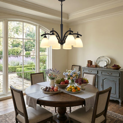6-Light Black Dining Room Chandelier