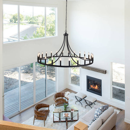 Chandelier Wagon Wheel 24-Light
