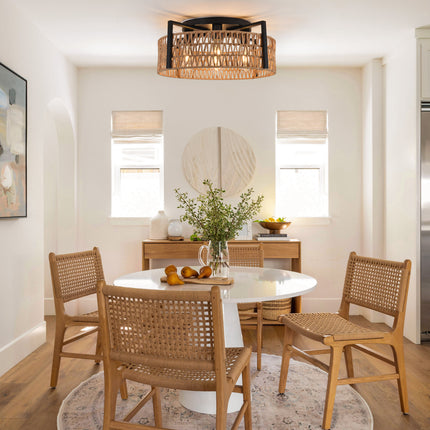 4-Light Woven Rope Ceiling Light 