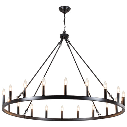 Chandelier Candle Wagon Wheel 20-Light