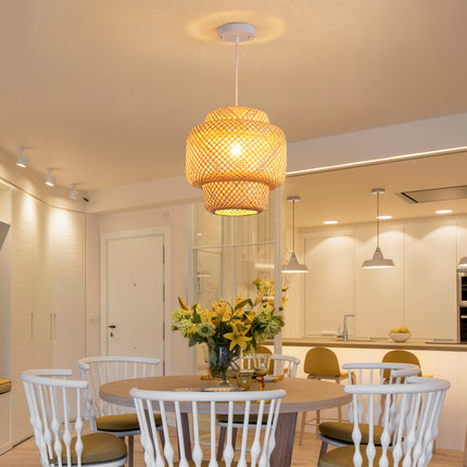 Pendant Light Rattan Transitional