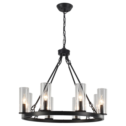 8-Light Gold  Wagon Wheel Chandelier
