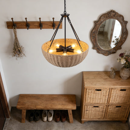 5-Light Hemp Rope Pendant Light