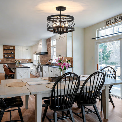 Ceiling Light Farmhouse Iron 4-Light