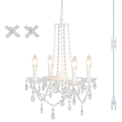 Chandelier Crystal 4 Light Plug In