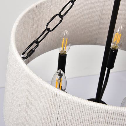Boho-Inspired 5-Light Tapered Cotton String  Chandelier
