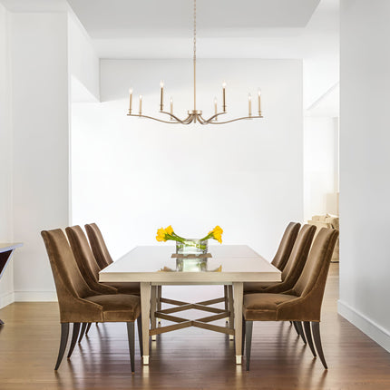 Matte Black 8-Bulb Curved Arm Chandelier