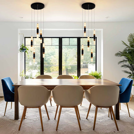 Modern 5-Light LED Cylinder Pendant Light
