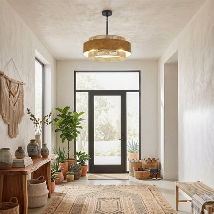 Farmhouse 5-Light Woven Rope Chandelier