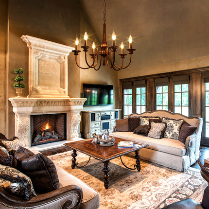 6-Light Black Gold Chandelier