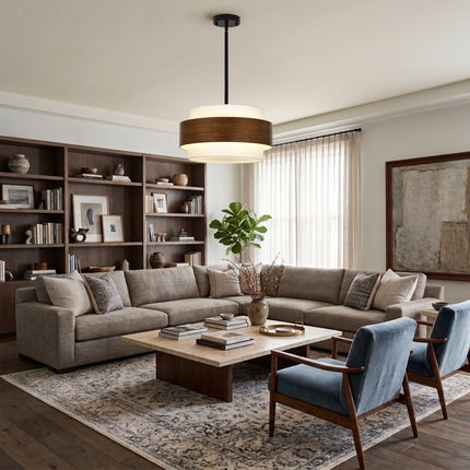 4-Light  Dual-Use Farmhouse Drum Chandelier