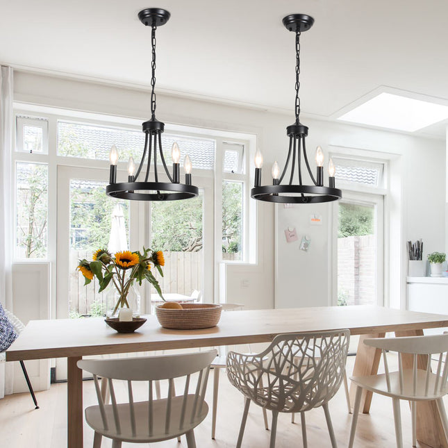 Chandelier Wagon Wheel 4-Light