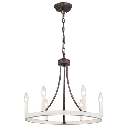 Chandelier Wagon Wheel 6-Light