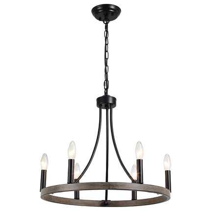 Chandelier Wagon Wheel 6-Light