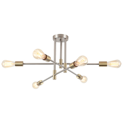 Ceiling Light Iron Cross Arm 6-Light