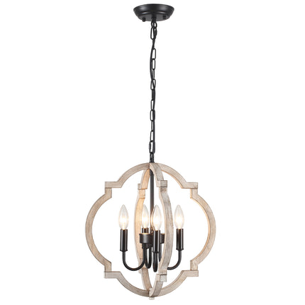 Chandelier Wood 4-Light