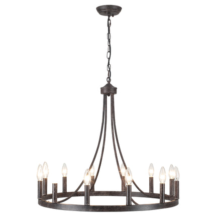 Chandelier Wagon Wheel 12-Light
