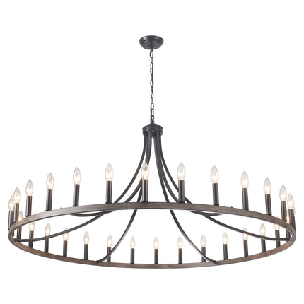 Chandelier Wagon Wheel 30-Light