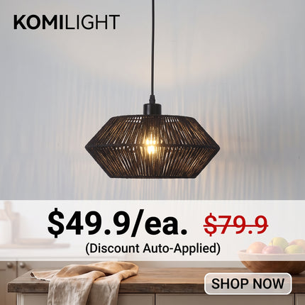 Pendant Light Paper Rattan Shade