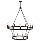 Chandelier Candle Wagon Wheel 12+8-Light