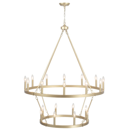 Chandelier Candle Wagon Wheel 12+8-Light