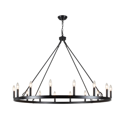Chandelier Candle Wagon Wheel 16-Light