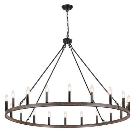 Chandelier Candle Wagon Wheel 20-Light