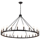 Chandelier Candle Wagon Wheel 24-Light