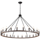 Chandelier Candle Wagon Wheel 24-Light