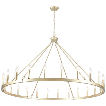 Chandelier Candle Wagon Wheel 24-Light