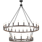 Chandelier Candle Wagon Wheel 24+12-Light