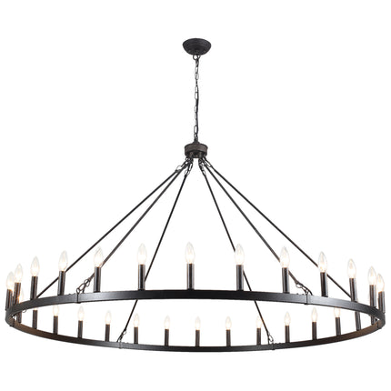 Chandelier Candle Wagon Wheel 30-Light