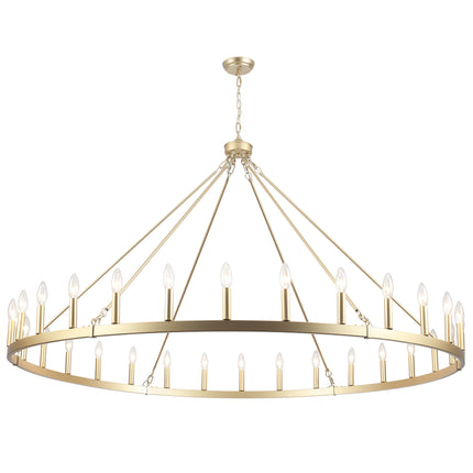 Chandelier Candle Wagon Wheel 30-Light