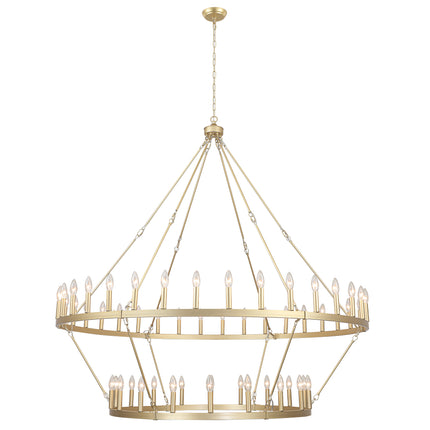 Chandelier Candle Wagon Wheel 36+18-Light