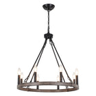 Chandelier Candle Wagon Wheel 8-Light