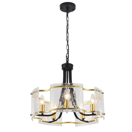 Chandelier Glass Iron Candle 5-Light
