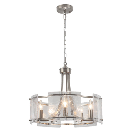 Chandelier Glass Iron Candle 5-Light