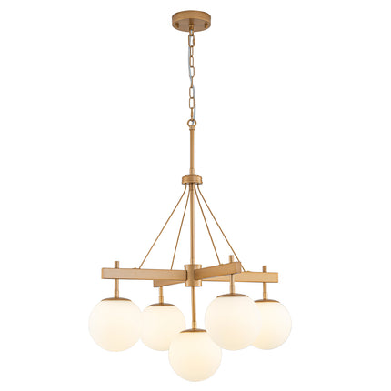 Chandelier Glass Spherical Shade 5-Light