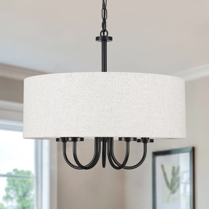 Chandelier Fabric Drum 5-Light