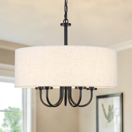 Chandelier Fabric Drum 5-Light