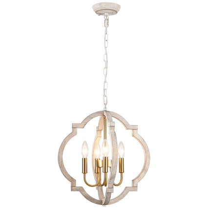 Chandelier Wood 4-Light