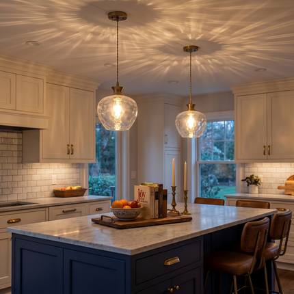 Pendant Light Rippled Glass Shade