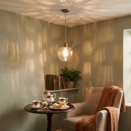 Pendant Light Rippled Glass Shade