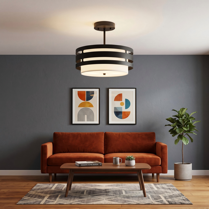 Ceiling Light Modern Fabric 3-Light