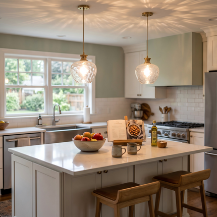 Pendant Light Rippled Glass Shade