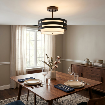 Ceiling Light Modern Fabric 3-Light