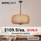 6-Light Woven Rattan Chandelier